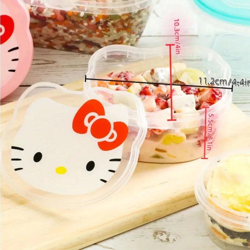 NWOT-Bento Hello Kitty Pink Snack Containers Set - Picture 3 of 15